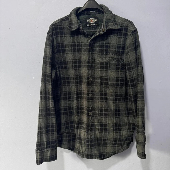 Harley-Davidson‎ Button down  fleece sweater jacket grey black - Picture 1 of 5